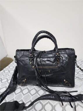 Authentic Balenciaga Le City Bag Small Handbag Black